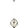 Hot Searchlight Hängelampe rund Ø 32 cm Jugendstil Kugel Schirm Chrom Klar