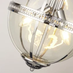 Hot Searchlight Hängelampe rund Ø 32 cm Jugendstil Kugel Schirm Chrom Klar