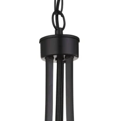 Outlet Searchlight Hängelampe rund Ø 50 cm Kristall Art Déco Schwarz Klar