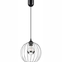 Lamkur Hängelampe rund Ø 24 cm Metall Draht Schwarz Chrom KARNA* Hängelampen|Bürolampen