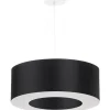 Sollux Hängelampe rund Ø 50 cm Schwarz Stoff Modern SANNY* Hängelampen|Wohnzimmerlampen