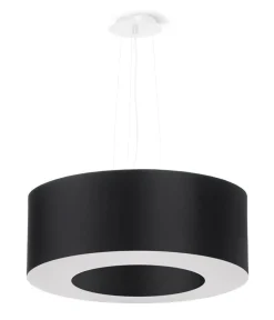 Sollux Hängelampe rund Ø 50 cm Schwarz Stoff Modern SANNY* Hängelampen|Wohnzimmerlampen