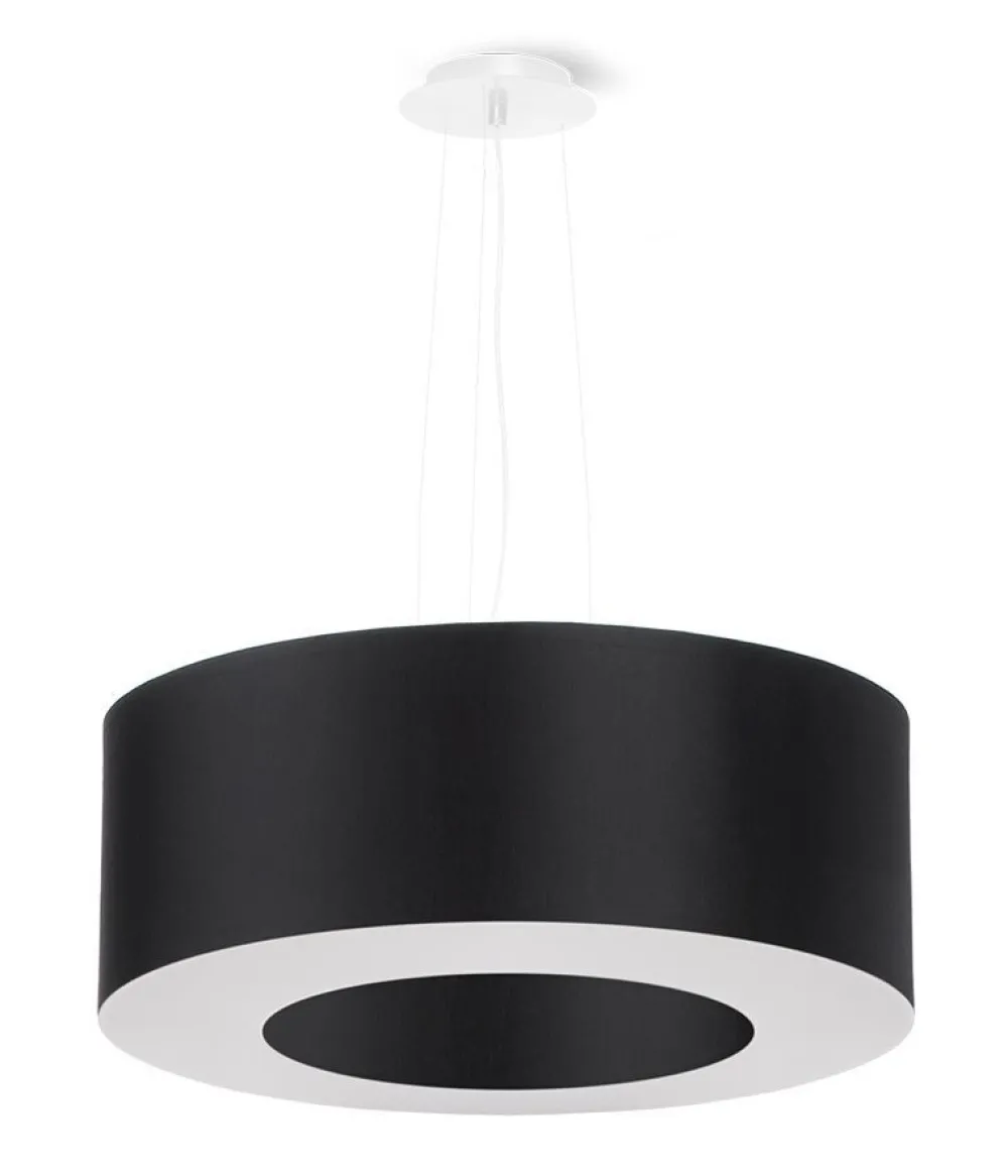 Sollux Hängelampe rund Ø 50 cm Schwarz Stoff Modern SANNY* Hängelampen|Wohnzimmerlampen
