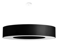Discount Sollux Hängelampe rund Ø 90 cm Schwarz Stoff Schirm 8x E27