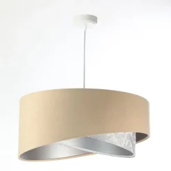 Clearance BPS Koncept Hängelampe rund Ø 50 cm Stoff Velours Optik E27 wohnlich