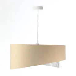 Clearance BPS Koncept Hängelampe rund Ø 50 cm Stoff Velours Optik E27 wohnlich