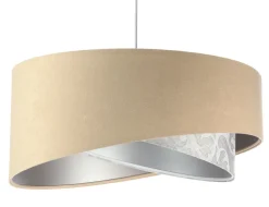 Clearance BPS Koncept Hängelampe rund Ø 50 cm Stoff Velours Optik E27 wohnlich