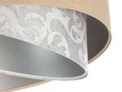 Clearance BPS Koncept Hängelampe rund Ø 50 cm Stoff Velours Optik E27 wohnlich