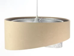 Clearance BPS Koncept Hängelampe rund Ø 50 cm Stoff Velours Optik E27 wohnlich