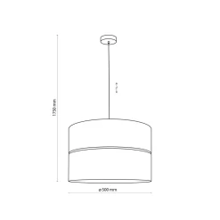 TK Lighting Hängelampe rund Ø 50 cm Stoff Metall E27 Schwarz Gold* Hängelampen|Esszimmer Lampen