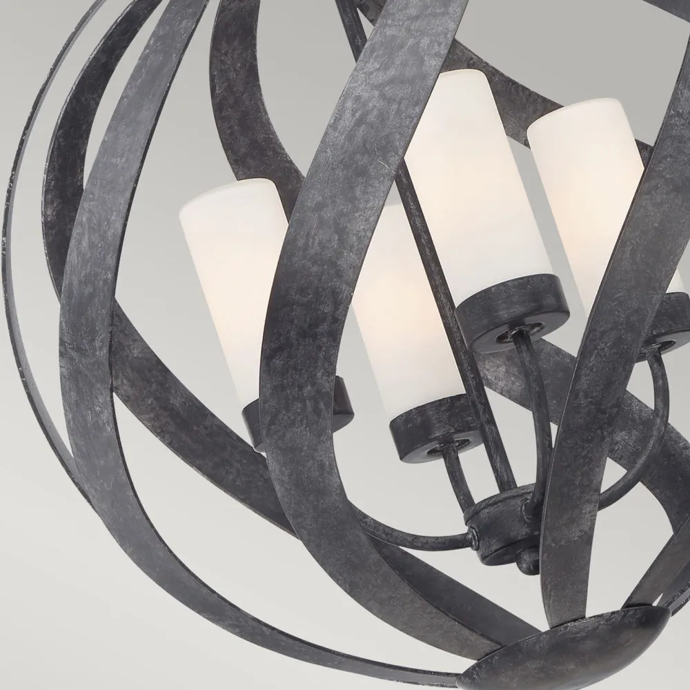 Elstead Hängelampe rund Ø50 cm 4x E14 Outdoor Terrasse* Kugellampen|Rustikale Lampen