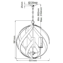 Elstead Hängelampe rund Ø50 cm 4x E14 Outdoor Terrasse* Kugellampen|Rustikale Lampen