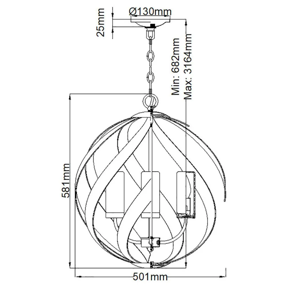 Elstead Hängelampe rund Ø50 cm 4x E14 Outdoor Terrasse* Kugellampen|Rustikale Lampen
