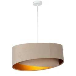 Easylight Hängelampe rund Beige Gold Ø50cm Esstisch Stoff* Hängelampen|Esszimmer Lampen