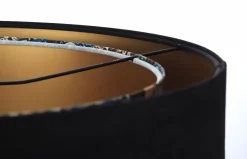 Online BPS Koncept Hängelampe rund D: 50 cm E27 Stoffschirm Schwarz Bunt Gold