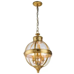 Elstead Hängelampe rund D: 37,1 cm Kugelschirm in Messing* Hängelampen|Bürolampen