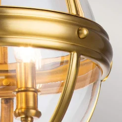 Elstead Hängelampe rund D: 37,1 cm Kugelschirm in Messing* Hängelampen|Bürolampen