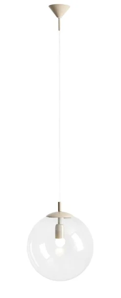 ALDEX Hängelampe rund Metall Beige Glaskugel 30 cm dekorativ* Bürolampen|Feuchtraumleuchten