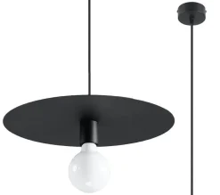 Clearance Sollux Hängelampe rund Schwarz Metall Ø 40 cm Modern E27