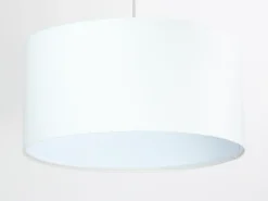 Online BPS Koncept Hängelampe rund Weiß Stoff Retro Wohnzimmer JERRY