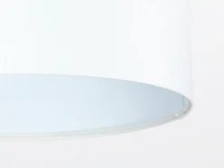 Online BPS Koncept Hängelampe rund Weiß Stoff Retro Wohnzimmer JERRY