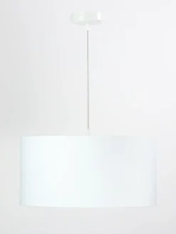 Online BPS Koncept Hängelampe rund Weiß Stoff Retro Wohnzimmer JERRY