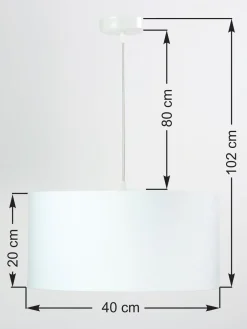 Online BPS Koncept Hängelampe rund Weiß Stoff Retro Wohnzimmer JERRY