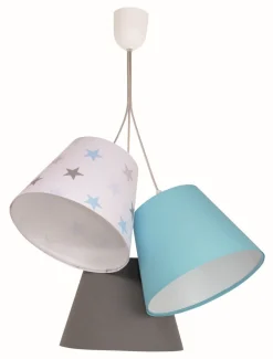 BPS Koncept Hängelampe SAMY Weiß Türkis Grau Kinder Mädchen*Kinder Kinderzimmerlampen|Kinderlampen