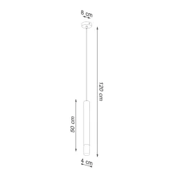 Sollux Hängelampe schmal Ø 4 cm Metall Glas G9 Zylinder Modern* Moderne Lampen|Wohnzimmerlampen