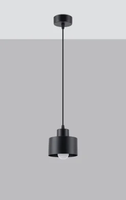 Discount Sollux Hängelampe Schwarz Ø 12 cm klein Metall Retro E27