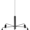 Sollux Hängelampe Schwarz Ø 60 cm Retro 5-flammig E27* Hängelampen|Wohnzimmerlampen