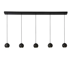 Searchlight Hängelampe Schwarz 160 cm lang H: max. 2 m 5-flammig GU10