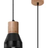Outlet Sollux Hängelampe Schwarz Beton Holz Skandinavisch Ø 12 cm