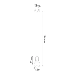 Outlet Sollux Hängelampe Schwarz Beton Holz Skandinavisch Ø 12 cm
