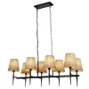 Searchlight Hängelampe Schwarz Creme B: 91 cm 8x E14 Stoff Metall* Hängelampen|Bürolampen