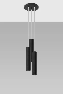 Sollux Hängelampe Schwarz 3-flammig Ø 20 cm Metall GU10* Hängelampen|Esszimmer Lampen