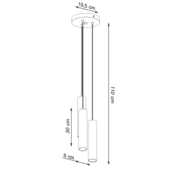 Sollux Hängelampe Schwarz 3-flammig Ø 20 cm Metall GU10* Hängelampen|Esszimmer Lampen