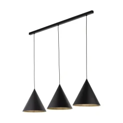 TK Lighting Hängelampe Schwarz 3-flammig Metall E27 höhenverstellbar