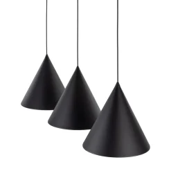 TK Lighting Hängelampe Schwarz 3-flammig Metall E27 höhenverstellbar