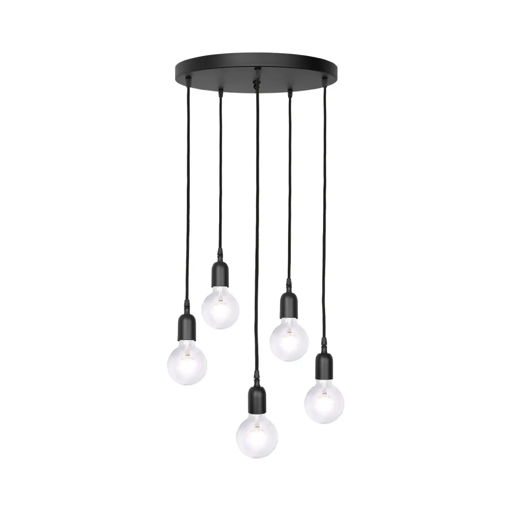 Giovanni Battista Hängelampe Schwarz 5-flammig E27 Ø 40 cm Messing Eisen* Bürolampen|Lampen Aus Aller Welt