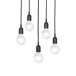 Giovanni Battista Hängelampe Schwarz 5-flammig E27 Ø 40 cm Messing Eisen* Bürolampen|Lampen Aus Aller Welt