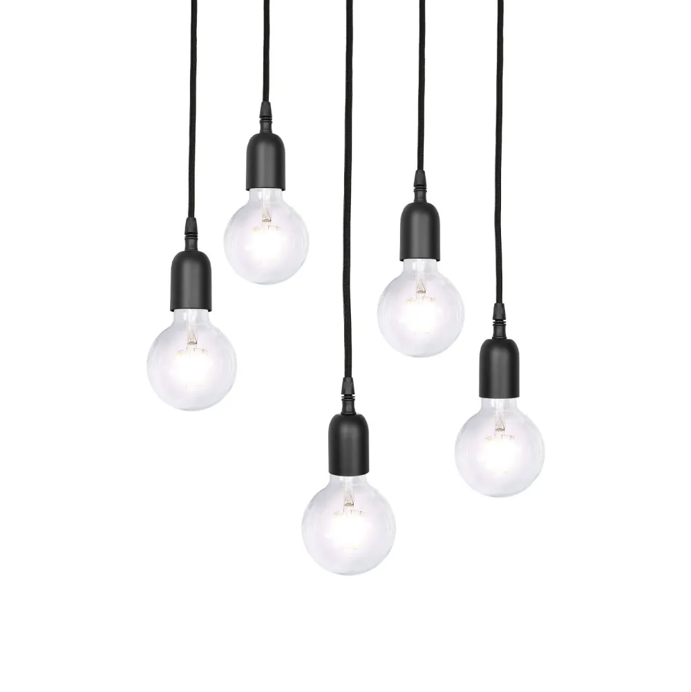 Giovanni Battista Hängelampe Schwarz 5-flammig E27 Ø 40 cm Messing Eisen* Bürolampen|Lampen Aus Aller Welt