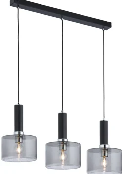 Jupiter Hängelampe Schwarz Glas in Rauchgrau E27 Modern* Hängelampen|Moderne Lampen