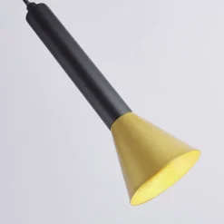 Discount Searchlight Hängelampe Schwarz Gold GU10 D: 9 cm Metall Retro