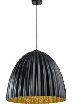 Sigma Hängelampe Schwarz Gold Loft rund Ø50 cm E27 Metall* Hängelampen|Wohnzimmerlampen