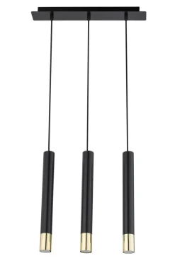 Best Sigma Hängelampe Schwarz Gold Metall Modern 3-flammig