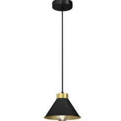 Clearance Luminex Hängelampe Schwarz Gold Metall E27 Esstisch RIAN