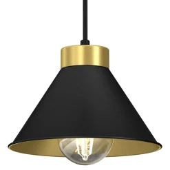 Clearance Luminex Hängelampe Schwarz Gold Metall E27 Esstisch RIAN