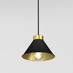 Clearance Luminex Hängelampe Schwarz Gold Metall E27 Esstisch RIAN
