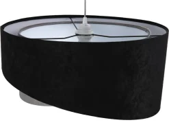 BPS Koncept Hängelampe Schwarz Grau E27 rund Ø 50 cm Stoff Velours Optik* Hängelampen|Bürolampen